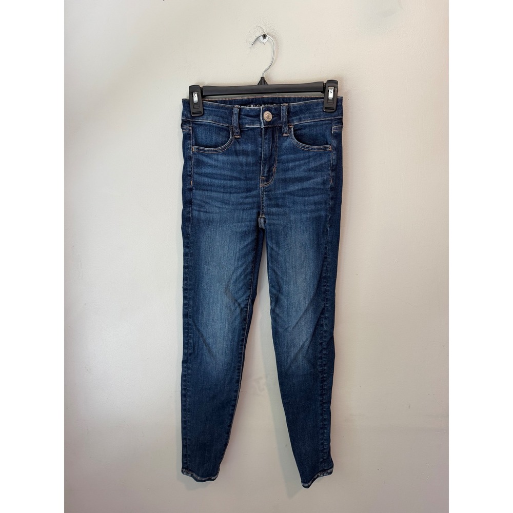 American Eagle Ne(x)t Level Stretch Skinny Jeans Dark Wash Women 00 Short